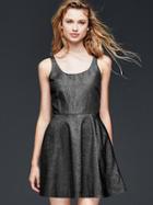 Gap Women Ballet Fit & Flare Dress - Black Chambray