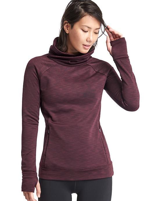 Gap Women Orbital Fleece Funnel Neck Pullover - Plum Pie