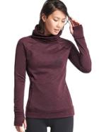 Gap Women Orbital Fleece Funnel Neck Pullover - Plum Pie