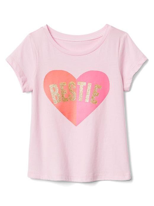 Gap Embellished Graphic Short Sleeve Tee - Friends Heart