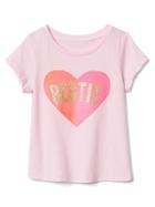 Gap Embellished Graphic Short Sleeve Tee - Friends Heart