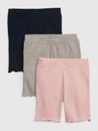 Toddler Organic Cotton Mix & Match Lettuce Hem Biker Shorts (3-pack)