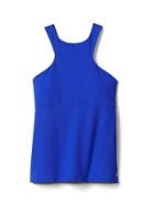 Gap Women Low Impact High Neck Shelf Tank - Oceanic Blue