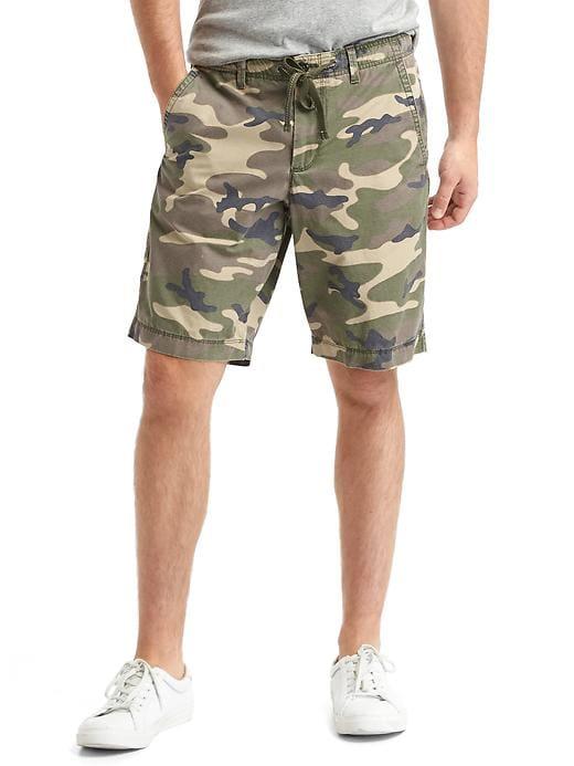 Gap Men Ripstop Camo Drawstring Shorts 10 - Green Camouflage