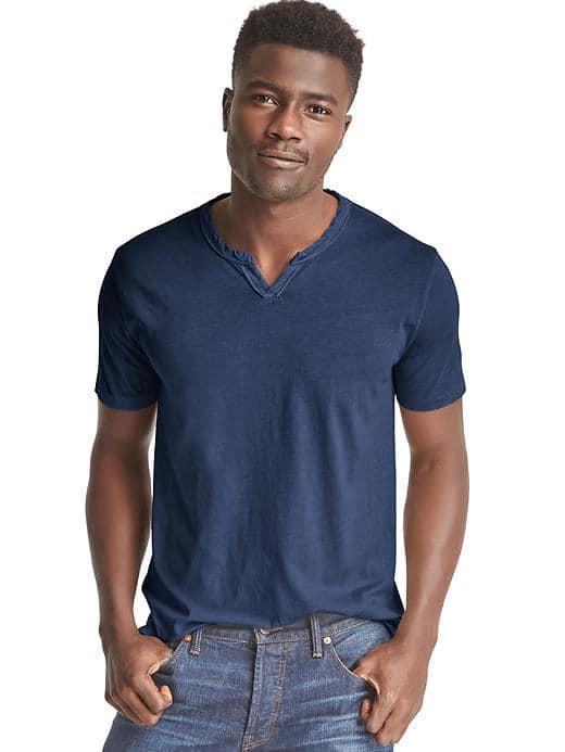 Gap Men Notch Crewneck Tee - Tapestry Navy