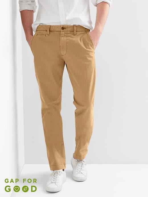 Gap Vintage Wash Slim Fit Khakis Stretch - Palomino Brown