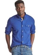 Gap Men Oxford Anchor Standard Fit Shirt - Washed Medium Blue