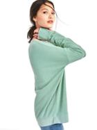 Gap Women French Terry V Neck Tunic Sweater - Boggy Green