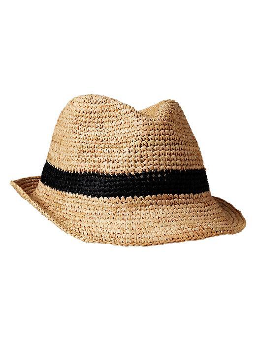 Gap Single Stripe Straw Fedora