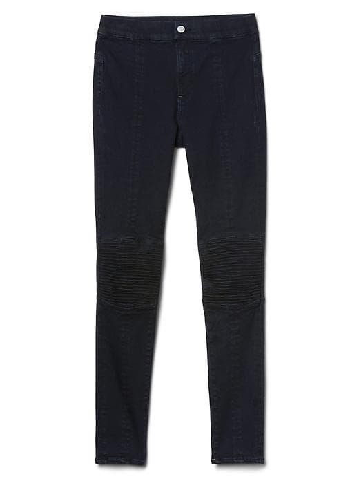 Gap Mid Rise Sculpt Moto True Skinny Jeans - Blue Black
