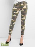 Gap Women Mid Rise Camo Zip True Skinny Jeans - Camo Print