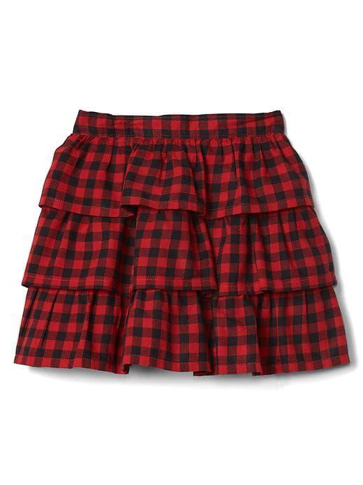Gap Print Tiered Flippy Skirt - Buffalo Plaid