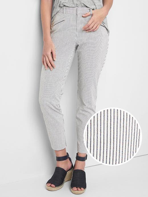 Gap Seersucker Skinny Ankle Chinos - Blue Seersucker