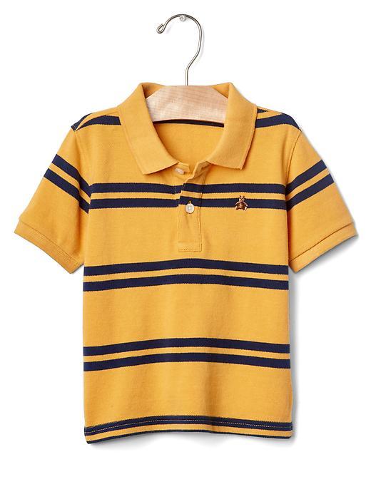 Gap Stripe Pique Polo - Starlight Gold