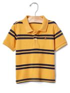 Gap Stripe Pique Polo - Starlight Gold