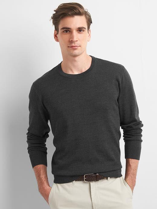 Gap Men Merino Wool Crewneck - Charcoal Heather