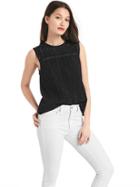 Gap Women Eyelet Lace Tank - True Black