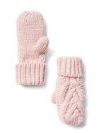 Gap Cable Knit Mittens - Pink Standard