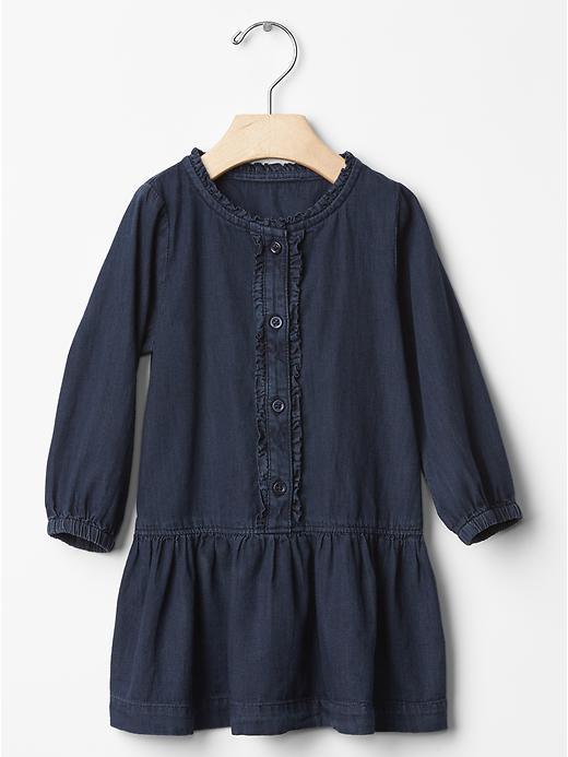 Gap 1969 Ruffle Chambray Dress - Denim
