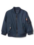 Gap Twill Flight Jacket - Blue Storm Cloud