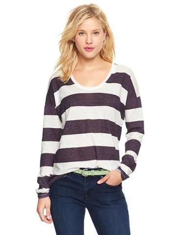 Gap Striped Circle Hem T - Purple Stripe