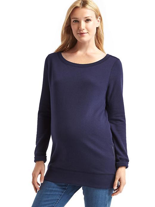 Gap Women Side Zip Sweatshirt Tunic - Dark Night