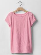 Gap Button Boatneck Tee - Coral Frost