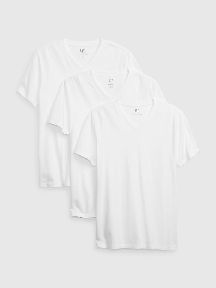 100% Organic Cotton Standard V-neck T-shirt (3-pack)