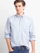 Gap Women Oxford Bengal Stripe Standard Fit Shirt - Blue Allure