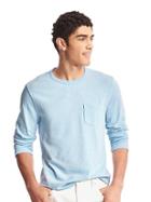 Gap Men Long Sleeve Pocket Tee - Essential Blue