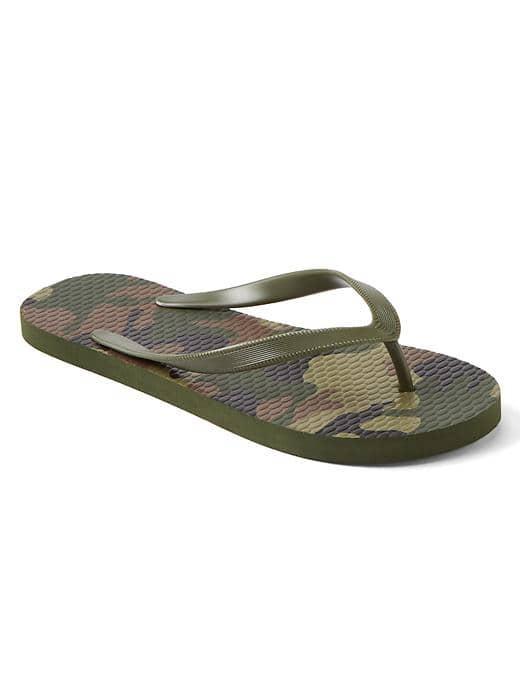Gap Men Print Flip Flops - Green Camo