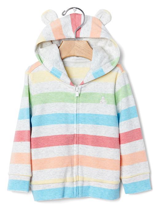 Gap Personalitees Stripe Zip Bear Hoodie - Multi Stripe