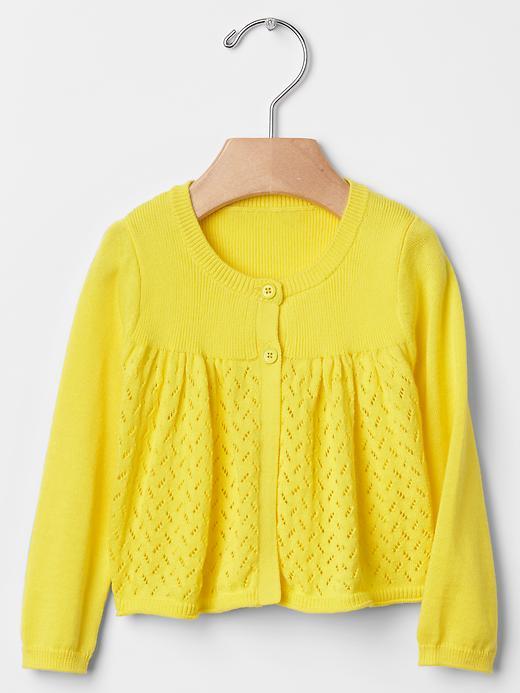 Gap Pointelle Cardigan - Bright Neon Yellow