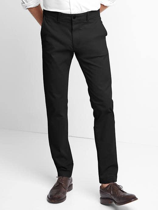 Gap Men Classic Stretch Skinny Fit Khakis - True Black