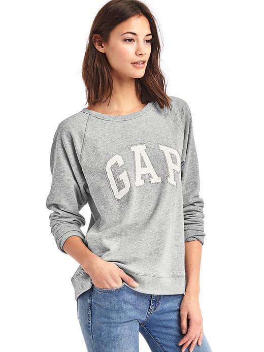 Gap Women French Terry Logo Pullover - Heather Grey