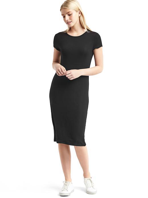 Gap Women Ribbed T Shirt Dress - True Black