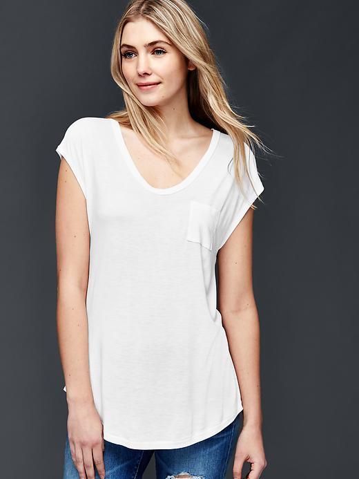 Gap Cap Sleeve Pocket Tee - White