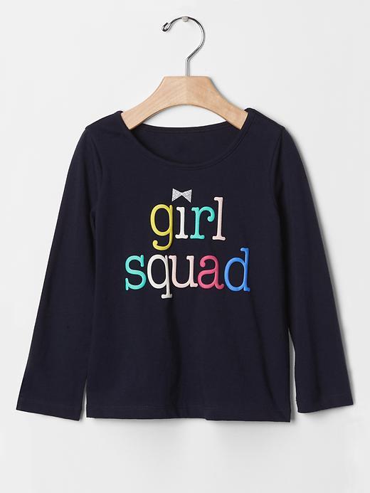 Gap Glitter Graphic Long Sleeve Tee - Blue Galaxy