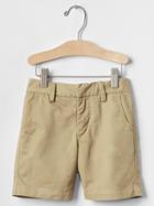 Gap Solid Flat Front Shorts - Cargo Khaki