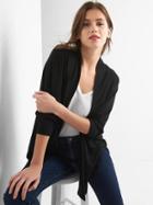Gap Women French Terry Open Front Cardigan - Black