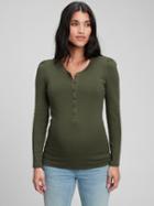 Maternity Modern Henley Crewneck T-shirt
