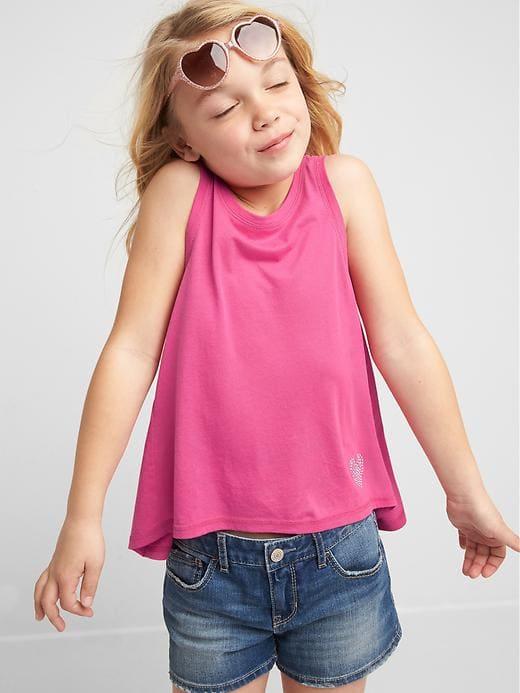 Gap Jewel Graphic Keyhole Swing Tank - Pink Azalea
