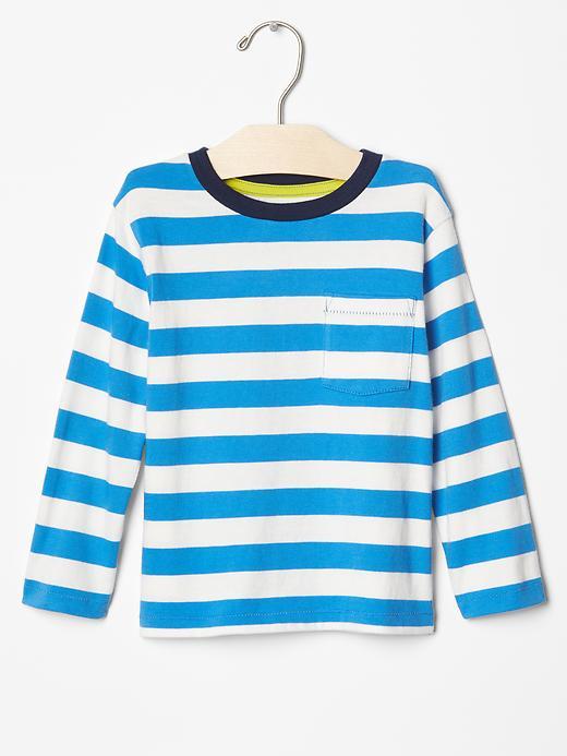 Gap Stripe Pocket Tee - Breezy Blue 504