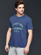 Gap Men Worn Logo T Shirt - Comet Blue
