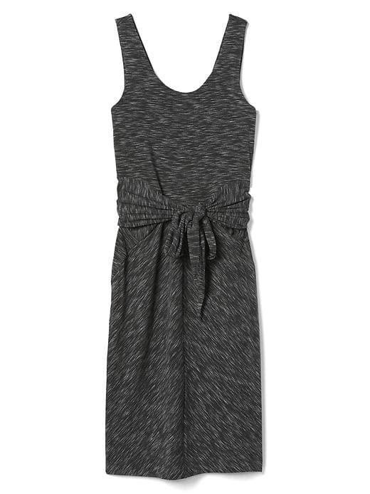 Gap Women Spacedye Tie Front Tank Dress - Black Space Dye