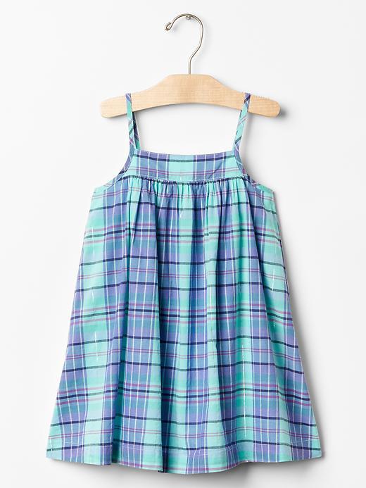 Gap Shimmer Plaid Spaghetti Dress - Plaid