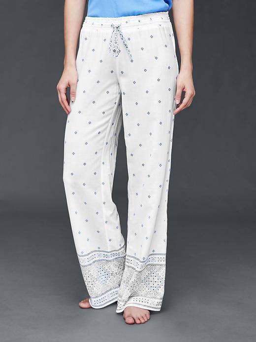 Gap Women Wide Leg Print Pants - Diamond Geo