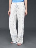 Gap Women Wide Leg Print Pants - Diamond Geo
