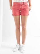 Gap Women Mid Rise Denim Roll Shorts - Weathered Red