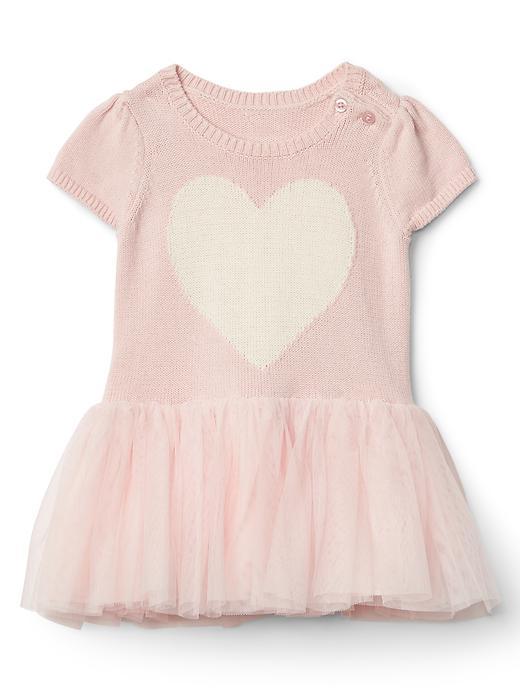 Gap Heart Mix Fabric Tutu Dress - Misty Rose